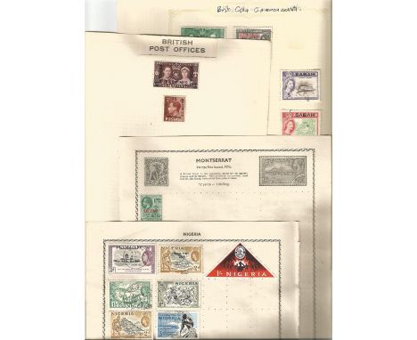 Worldwide Stamps used on 42 Album pages, Countries Include Great Britain, British Colonies &amp; Commonwealth, New Zealand, N