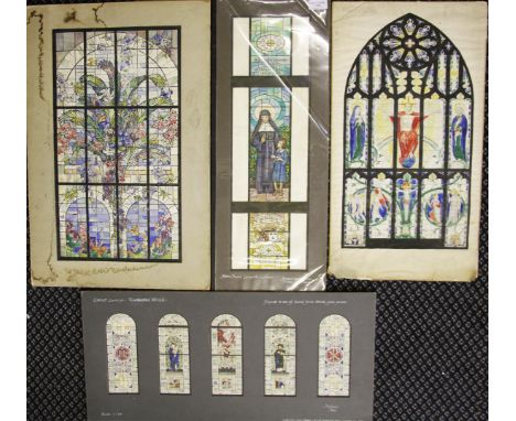 GODDARD & GIBBS STUDIOS. Four, unframed, pen, ink, watercolour and bodycolours on paper, two signed J. N. LAWSON R.M.G.P., on