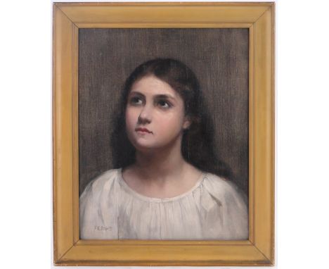 Frances Nesbitt (1864-1934)
oil on canvas, portrait of a girl, signed, 16" x 13" framed