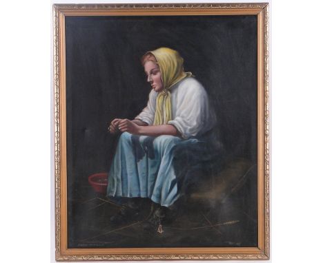 Frederick Wakeham-Smith
Oil on canvas, portrait of a woman "Displaced person" signed & dated 1947, 28" x 23" framed