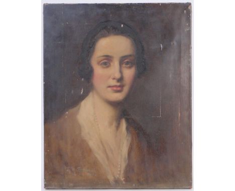 Reginald Henry Campbell (Australian)
Oil on canvas, Portrait of a woman, signed & dated 1913, 20" x 16" unframed