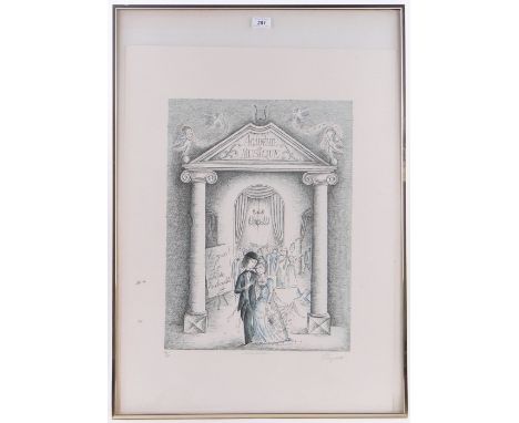 Raymond Peynet (French born 1908)
colour lithograph opera scene, signed in pencil, No. 60/250, i 20.5" x 15" framed