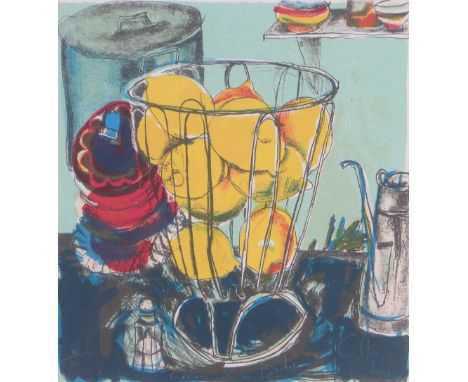 Chloe Cheese
colour lithograph, lemons in  a basket, signed in pencil 41 / 100 9" x 8" framed