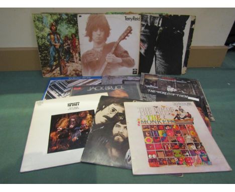 A collection of LP's by 1960's and 1970's artists including The Rolling Stones 'Sticky Fingers' (first German pressing with m