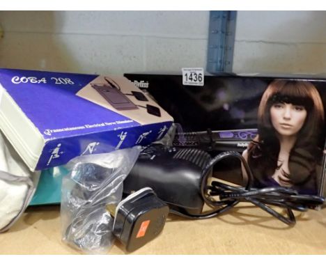 Mixed electrical items including a Babyliss hair styler. All electrical items in this lot have been PAT tested for safety and