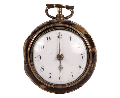 * An English pair case pocket watch by William Howard, circa 1780, the circular white enamel dial with Arabic numerals, gilt 