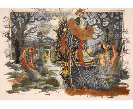 JC Graham Illingworth (1953-) limited edition silk screen print 198/295 Standing Stones, 53 x 72 cm, signed in pencil. Not av