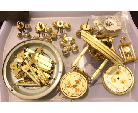 Mixed anniversary clock parts including columns, pendulums etc. P&amp;P Group 3 (£25+VAT for the first lot and £5+VAT for sub