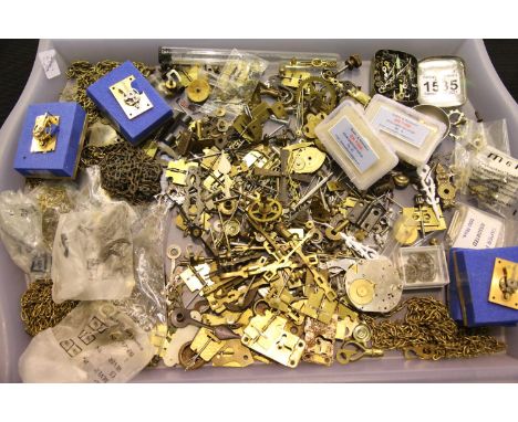 Quantity of clock parts including escapements, chains and hands. P&amp;P Group 3 (£25+VAT for the first lot and £5+VAT for su
