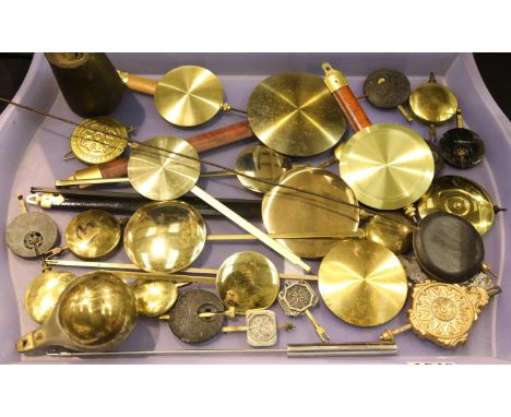 Assorted clock pendulums and weights. P&amp;P Group 3 (£25+VAT for the first lot and £5+VAT for subsequent lots) 