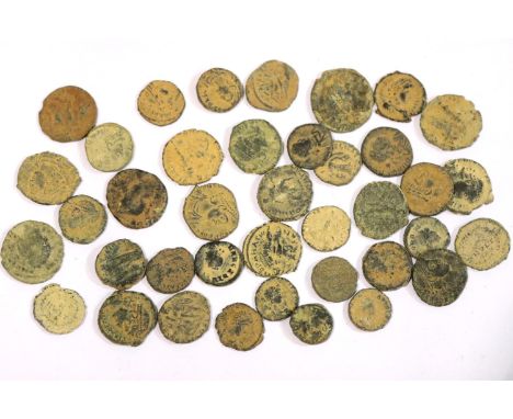 Forty mixed Roman bronze coins. P&amp;P Group 1 (£14+VAT for the first lot and £1+VAT for subsequent lots) 