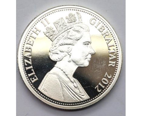 Boxed 2012 Gibraltar silver £5 coin, with certificate. P&amp;P Group 1 (£14+VAT for the first lot and £1+VAT for subsequent l