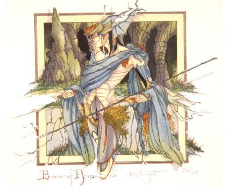 J C Graham Illingworth (1953-) limited edition print Bearer of Arms, signed in pencil, 210/295, 20 x 20 cm. Not available for