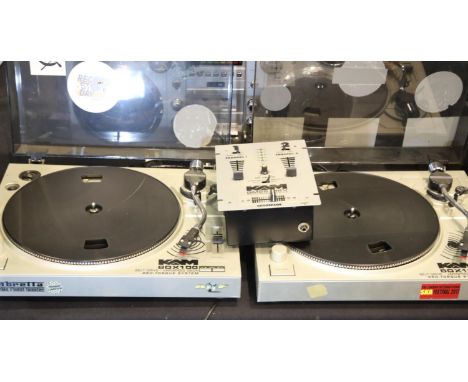 KA2KAMBDX100 decks and a GM25 MkV Stereo preamp DJ mixer. P&P Group 3 (£25+VAT for the first lot and £5+VAT for subsequent lo