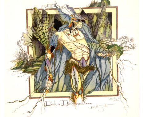 J C Graham Illingworth (1953-), limited edition silkscreen print Cloak of Darkness signed in pencil, 210/295, 20 x 20 cm. Not