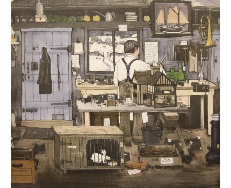 Graham Clarke (1941-) limited edition print Snowy, 247/300, 40 x 35 cm, signed in pencil. Not available for in-house P&amp;P,