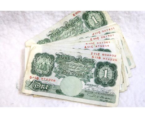 Twenty used Beale £1 notes, late 1940s. P&amp;P Group 1 (£14+VAT for the first lot and £1+VAT for subsequent lots) 
