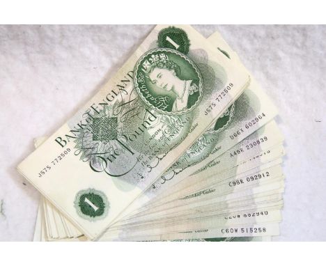 Thirty-four mixed £1 notes. P&amp;P Group 1 (£14+VAT for the first lot and £1+VAT for subsequent lots) 