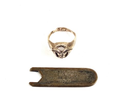German (PATTERN) Luftwaffe pilot's ring and a German (PATTERN) dagger spanner for SS/SA types