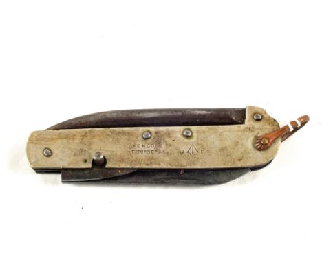 A WWI era British Army issue clasp knife marked Encore T. Turner & Co. W.D.