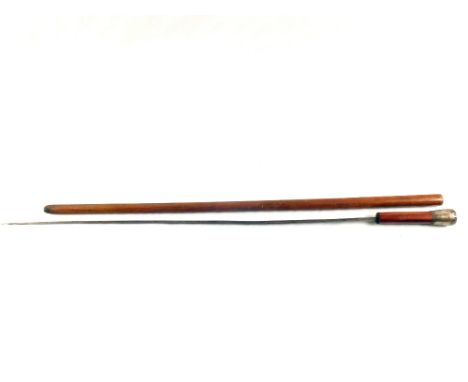 A Victorian swordstick with Silver plated grip (as found)