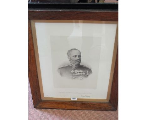 Two large framed prints of General Sir William Sterling KCB RA with booklet, "Uniforms of the German Army" presented to Gener