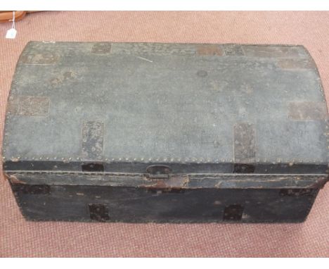 A mixed lot including a photograph of Sgt. Self on horseback and other family photographs and a domed trunk which contained a