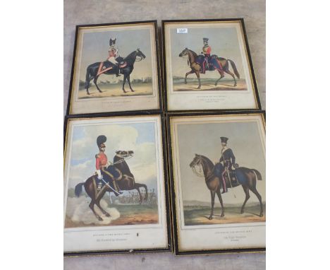 Eight military prints "Officers of The British Army", framed and glazed