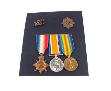 1914/15 Star Trio to 3323 Driver James Evans, Army Service Ciros