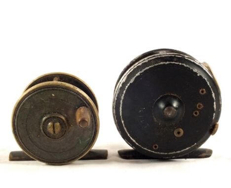 A Hardys St George Junior reel and a small vintage Bakelite and Brass reel