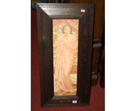 After Albert Moore - Blossoms, colour print, housed in oak frame, 54 x 16cmVery good. Print does have some fading.