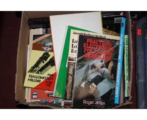 Seven boxes of various railway magazines and books to include The Model Railway Manual, Model Railway Journal etc