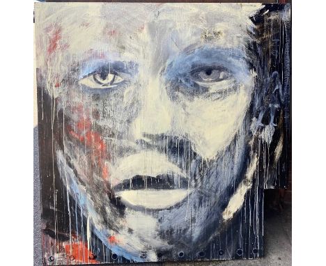 Julien Deligne (b.1959) - Untitled, mixed media on wood panel, 140 x 134cm