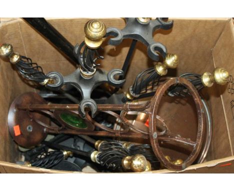 Sundry metalware, to include; warming pan, fire tools on stand etc