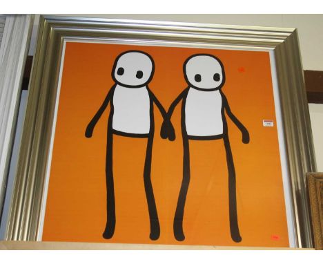 After Julian Opie - Standing figures, colour print, 67.5 x 68.5cmFrame is in excellent condition with the odd very light mark