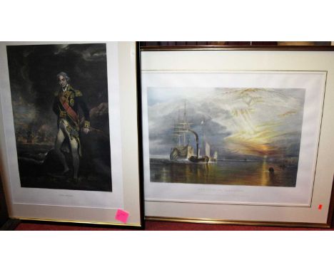 After M Cormack - print of Lord Nelson, and one other print after JMW Turner - the Fighting Temeraire (2)