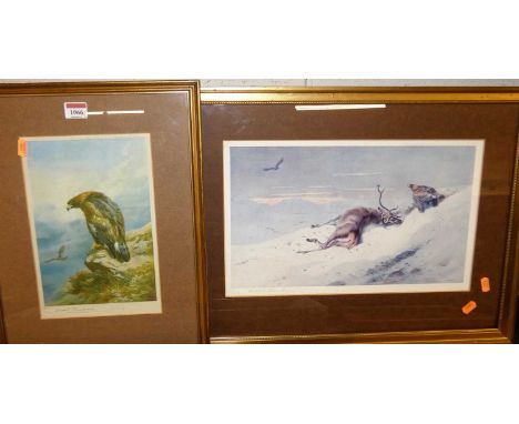 Archibald Thorburn (1860-1935) - Perched Golden Eagle, colour print, signed to lower margin, visible sheet dimensions, 27 x 1