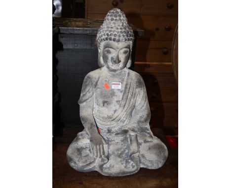 A contemporary ceramic model of a seated Buddha, h.52cm