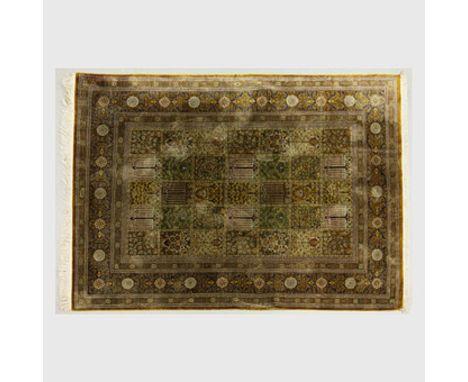QUM SILK RUG. 208cm x 136cm approx.
