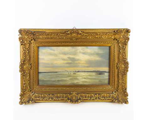 PAUL JEAN CLAYS (1819-1900). SEASCAPE. oil on canvas, 57cm x 83cm, framed.