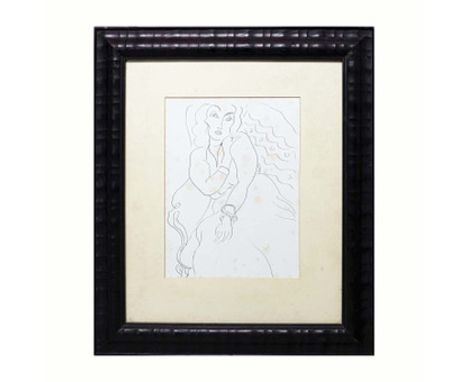 HENRI MATISSE. JEUNNE FEMME, THEMES ET VARIATIONS. Lithograph, 25cms x 19cms, Framed.