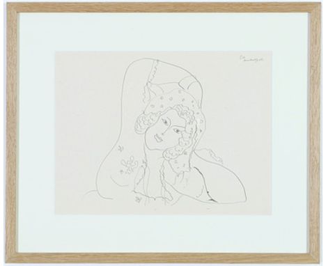 HENRI MATISSE. COLLOTYPE I12. signed in the plate, small numbered edition of 20,   justification page, verso printed in 1943 