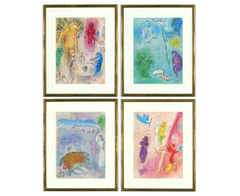 MARC CHAGALL. A SET OF FOUR DAPHNIS &amp; CHLOE OFF SET LITHOGRAPHS. (d) 31.5cm x 23 m each. (Subject to ARR – see Buyers Con