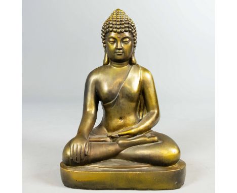 BUDDHA. Ceramic, in bronzed finish,75cms high.