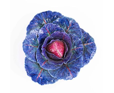 LADY ANNE GORDON (1924-2007). A CERAMIC CABBAGE. (d) monogrammed and dated to base, 11cm H x 28cm W approx. (Subject to ARR -