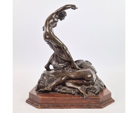 VERNON MARCH (BRITISH 1891-1930). BRONZE "PSYCHE DISCOVERING CUPID". Exhibited Royal Academy 1909 No.1670, signed and dated 1