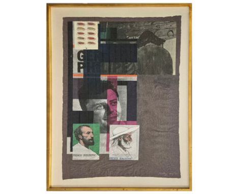 R.B. KITAJ (AMERICAN, 1932-2007) COLLAGE PRINT TITLED 'FRENCH SUBJECTS'. Signed and numbered 43/70113cm H x 81cm W.
