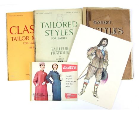 Costume Designs - One original costume design and a print by Raymond Hughes, along with three publications on costume designs