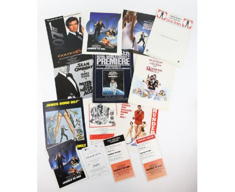 James Bond - Thunderball synopsis, Live and Let Die ticket application form, Never Say Never Again synopsis, Moonraker World 