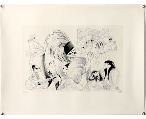 Al Hirschfeld (1903-2003) Limited edition print signed in pencil by the American caricaturist, numbered 30/100, framed, 14 x 